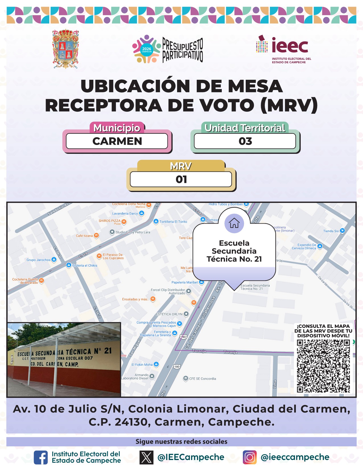 Ubicación de Mesas Carmen 1